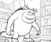 Coloriage Sullivan dans sa chambre