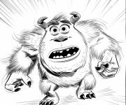 Coloriage Sullivan de de Monstres Academy sur ordi