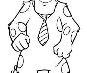Coloriage Sully en cravate