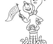 Coloriage Terri et Terry avec un drapeau