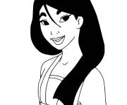 Coloriage Belle princesse Mulan