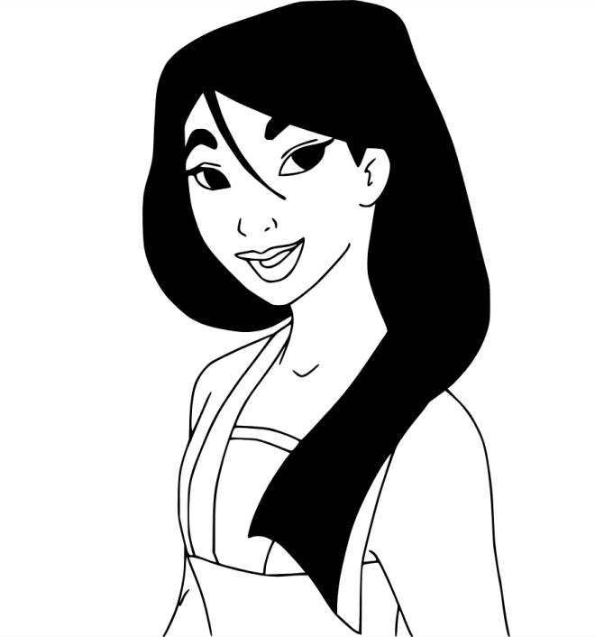 Coloriage et dessins gratuits Belle princesse Mulan à imprimer