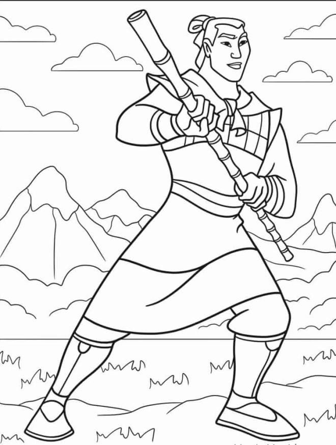 Coloriage et dessins gratuits Captain Shang de Mulan à imprimer