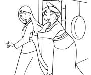Coloriage Fa Li pousse Mulan