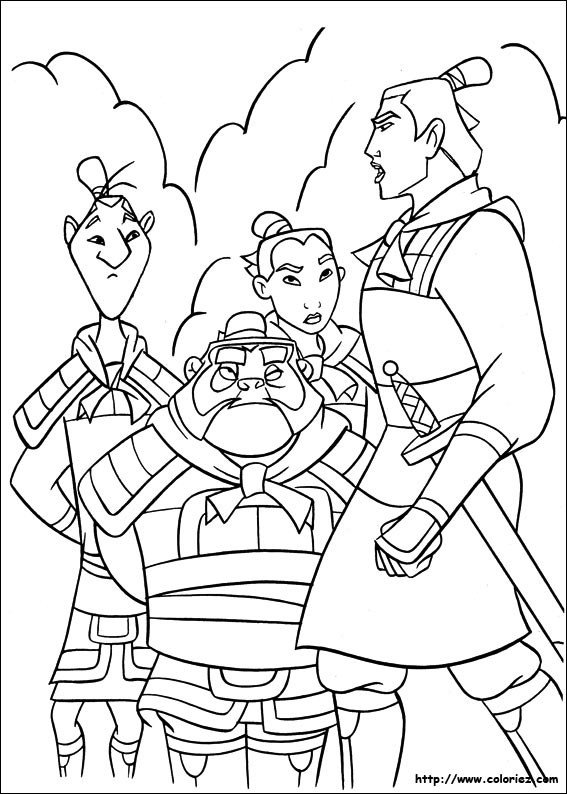 Coloriage et dessins gratuits Général Shang entraîne les soldats à imprimer