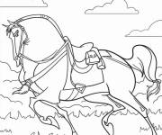 Coloriage Le cheval Khan de Mulan au galop