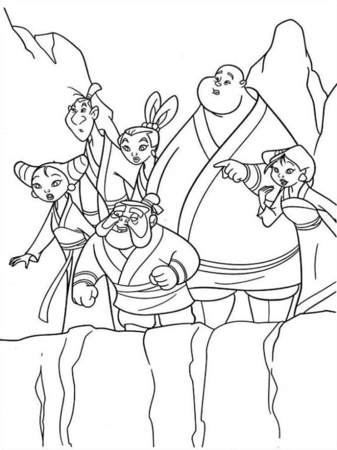 Coloriage et dessins gratuits Les amis de Mulan à imprimer