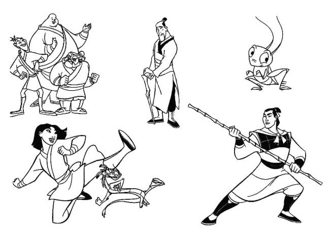 Coloriage et dessins gratuits Les personnages de dessins animés Mulan à imprimer