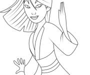 Coloriage Mulan au combat
