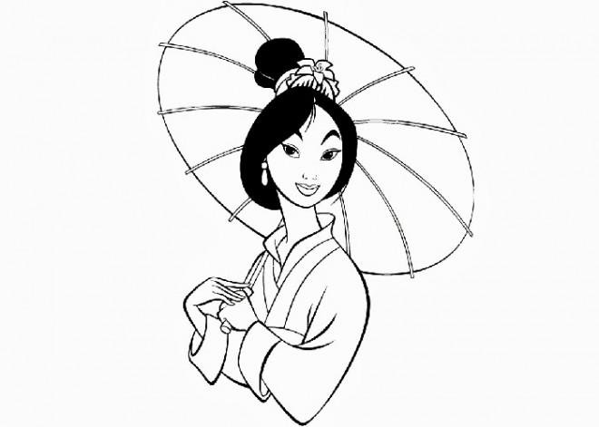 Coloriage et dessins gratuits Mulan disney à imprimer