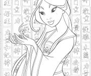 Coloriage Mulan en toute beaut&eacute;