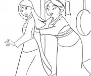 Coloriage Mulan et sa mère