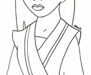 Coloriage Mulan facile &agrave; colorier