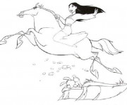 Coloriage Mulan galope