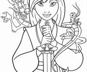 Coloriage Mulan, Mushi et Cri-Kee