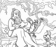 Coloriage Mulan, Mushu et son petit frère