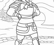 Coloriage Mulan portant une armure