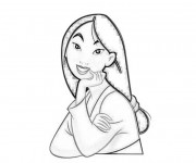 Coloriage Mulan simple