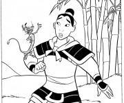Coloriage Mulan surprise
