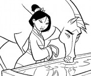 Coloriage Mulan triste