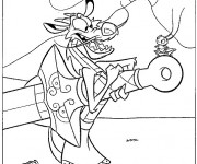 Coloriage Mushu se pr&eacute;pare pour le combat
