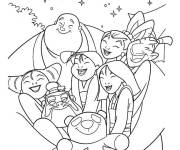 Coloriage Personnages de Mulan