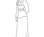 Coloriage Portrait de Mulan