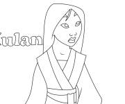 Coloriage Princesse Mulan facile