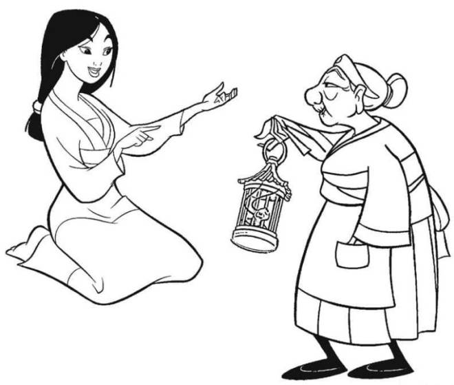 Coloriage et dessins gratuits Senha et Mulan à imprimer