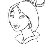 Coloriage Visage de la princesse chinoise Mulan