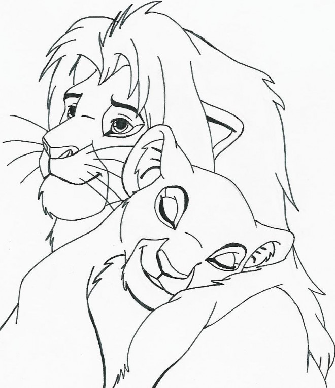 Coloriage Nala Et Le Roi Lion Dessin Gratuit à Imprimer