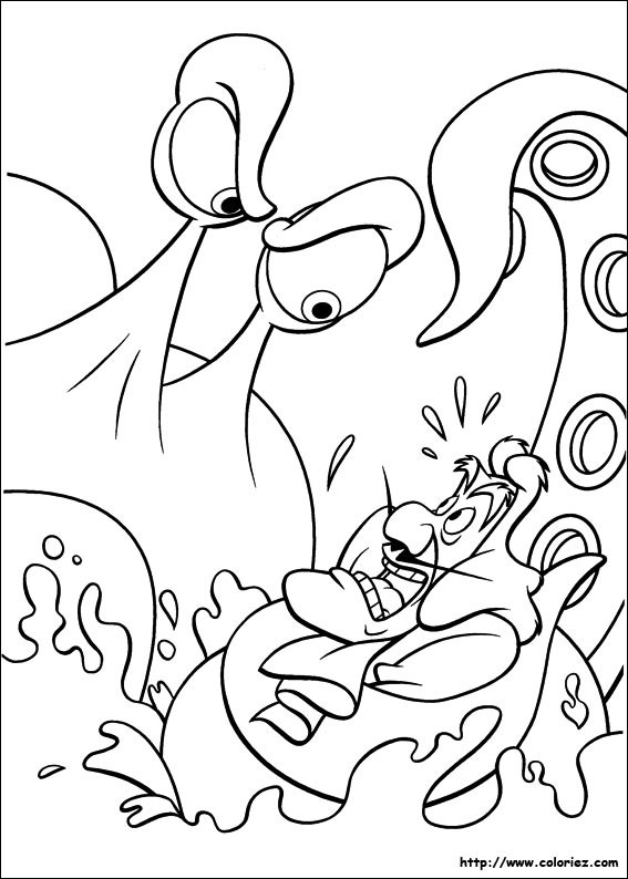 Coloriage et dessins gratuits Capitaine Crochet et la pieuvre à imprimer