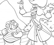 Coloriage Monsieur Mouche et Capitaine Crochet
