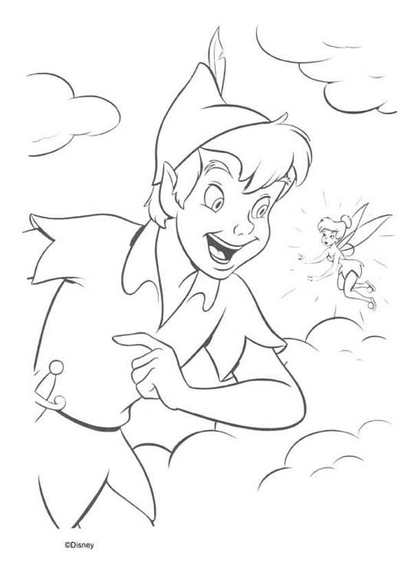 Coloriage Peter Pan et Clochette dessin gratuit à imprimer