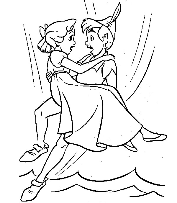 Coloriage et dessins gratuits Peter Pan et Wendy Disney à imprimer