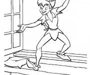 Coloriage Peter Pan invite les enfants &agrave; voler