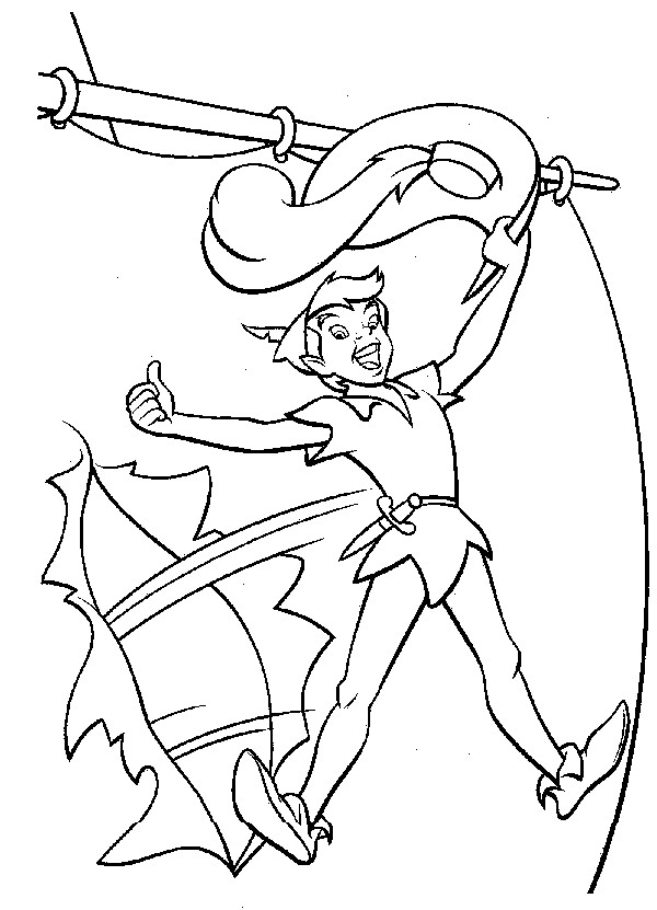 Coloriage et dessins gratuits Peter Pan vainquant à imprimer