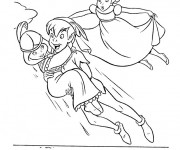 Coloriage Peter Pan vole