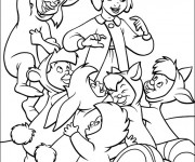 Coloriage Wendy avec les enfants perdus