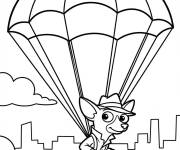 Coloriage Agent Pinky en parachute