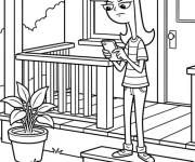 Coloriage Candace appelle sa maman