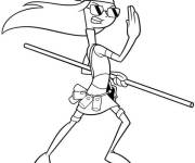Coloriage et dessins gratuit Candace comme guerri&egrave;re au bataille à imprimer