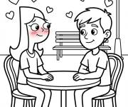 Coloriage Candace en rendez vous avec eremy