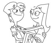 Coloriage Candace entre les mains de Jeremy