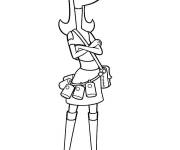 Coloriage Candace Gertrude Flynn de cartoon Phineas et Ferb