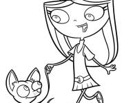 Coloriage Candice Flynn avec son chiot