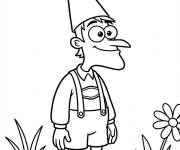 Coloriage Doof d&eacute;guis&eacute; en nain de jardin