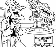 Coloriage Doofenshmirtz et son rigole m&eacute;chant
