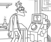 Coloriage Dr Doofenshmirtz et une nouvelle machine
