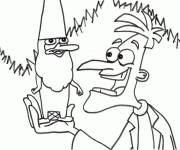 Coloriage Experiment du docteur mal&eacute;fique de Phineas et Ferb